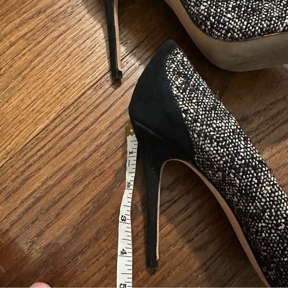 Jean Michel Cazabat high heels 39.5 pointed toe Elda black suede tweed pump - Picture 4 of 9